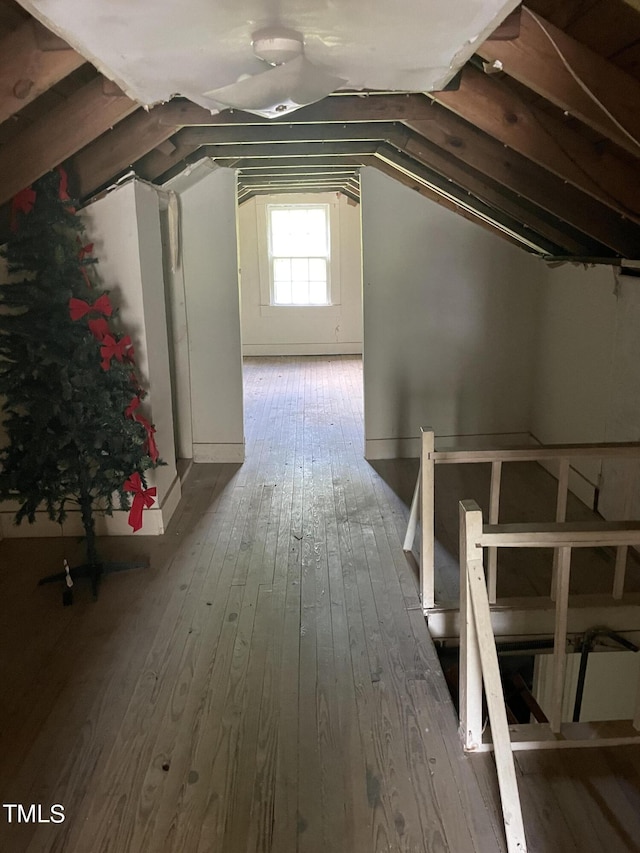 view of unfinished attic