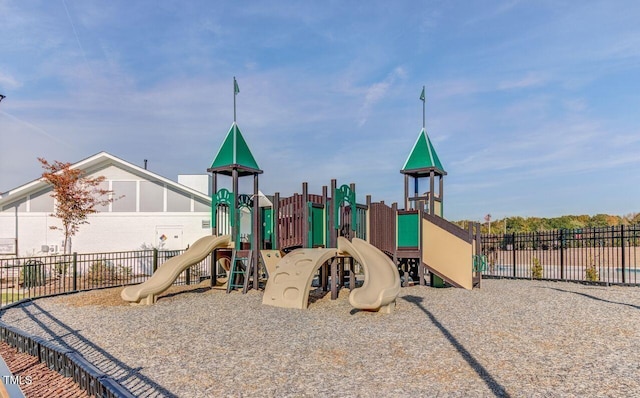 communal playground with fence