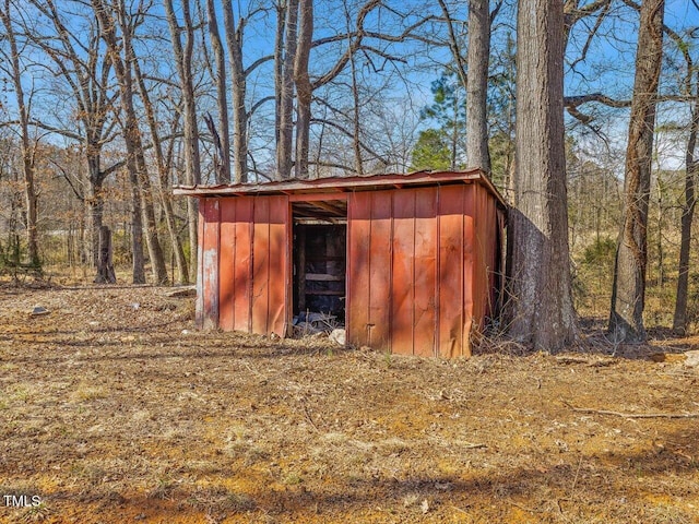 view of shed