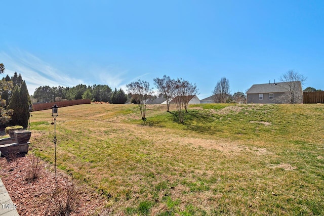 view of yard featuring fence