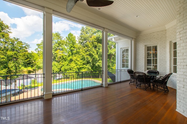 view of sunroom