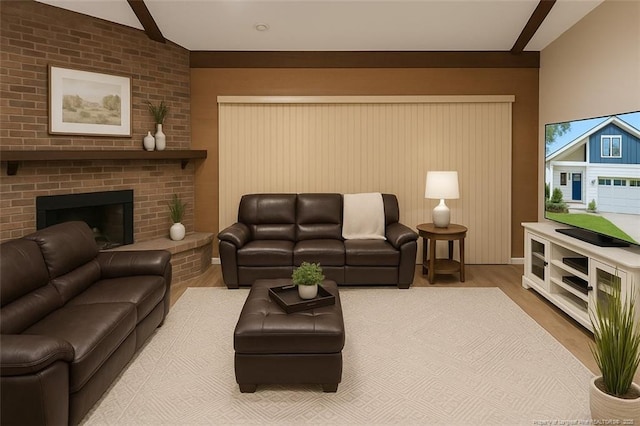 1855 Riverside Blvd, Lumberton, NC 28358 - living room featuring wood finished floors and a fireplace