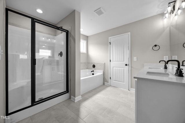 432 E Clydes Point Way, Wendell, NC 27591 - bathroom with a garden tub, a stall shower, and double vanity