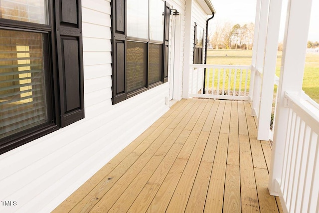 deck with covered porch