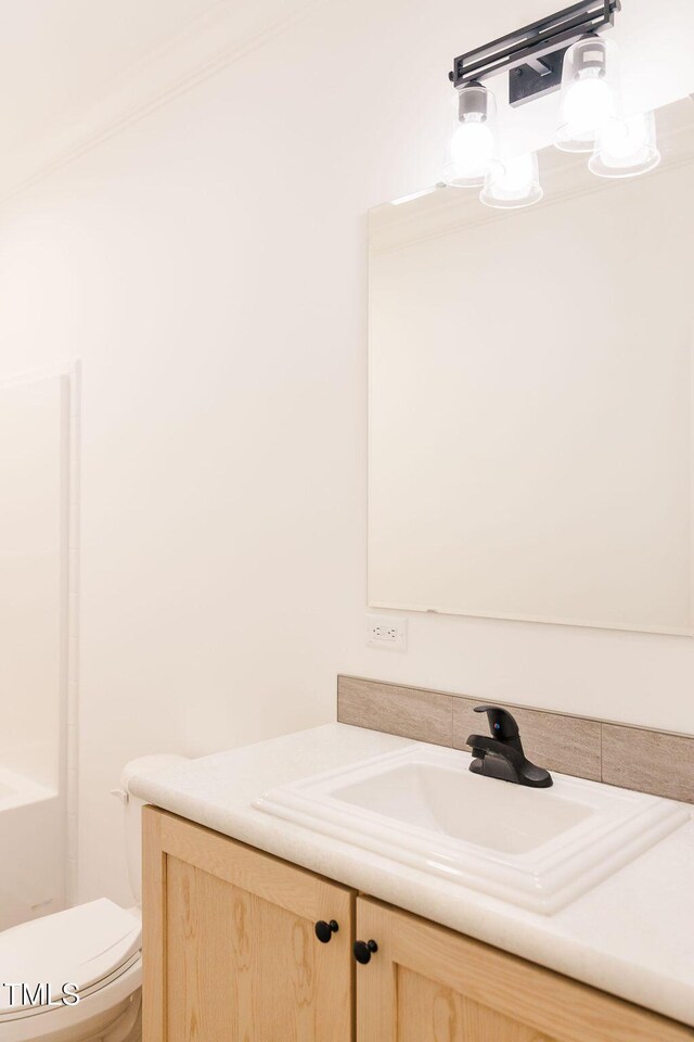 bathroom with toilet and vanity