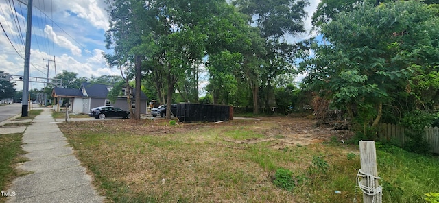 view of yard with fence