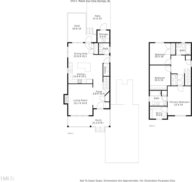 533 E Maple Ave, Holly Springs, NC 27540 - view of floor plan / room layout
