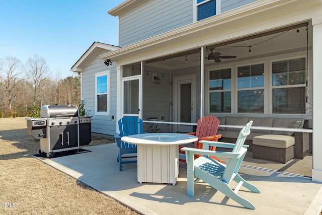 view of patio / terrace with a grill