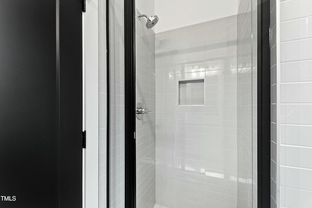 bathroom with a stall shower