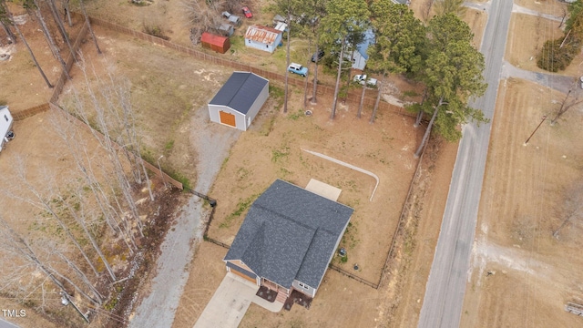 drone / aerial view with a rural view