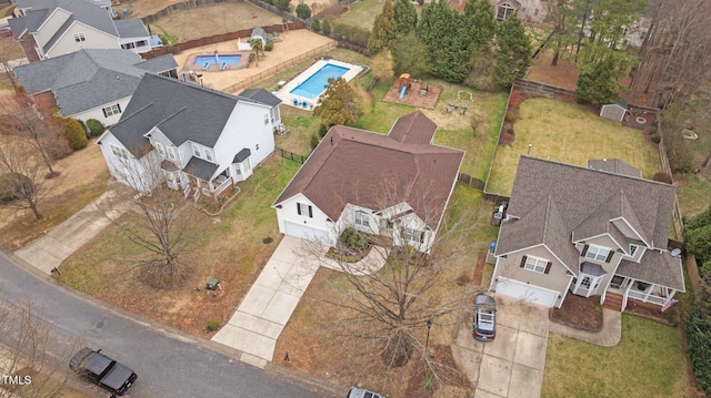 birds eye view of property featuring a residential view