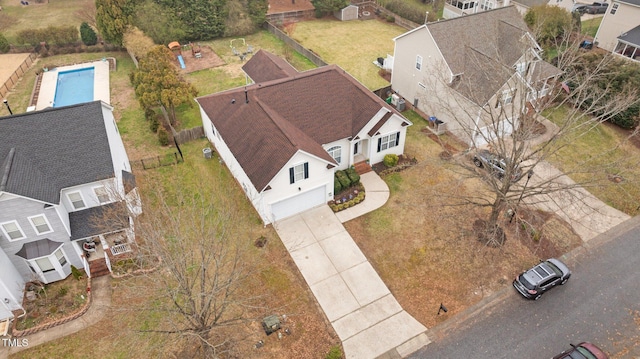 bird's eye view featuring a residential view