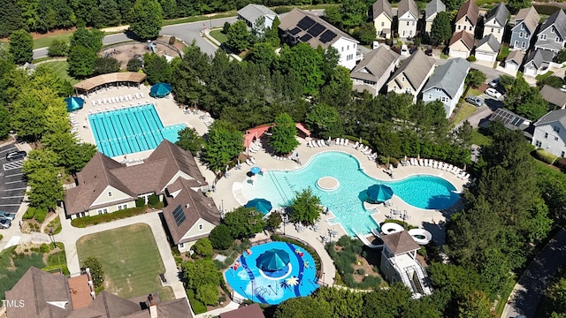 aerial view with a residential view