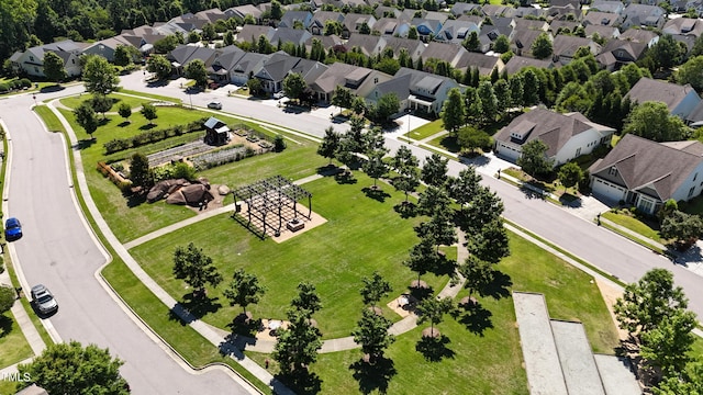 aerial view with a residential view