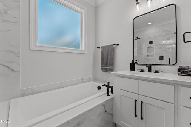 112 Rawhide Dr, Louisburg, NC 27549 - full bath featuring vanity, a marble finish shower, and a bath