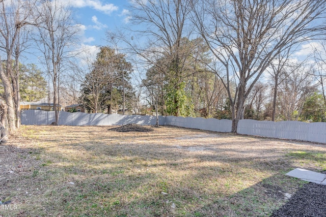 view of yard featuring fence