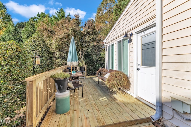 view of wooden deck