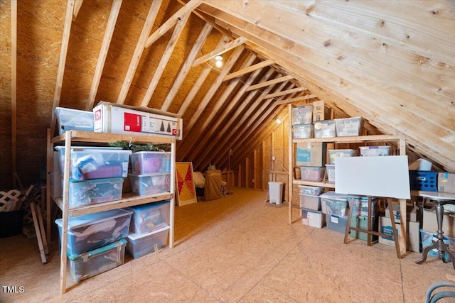 view of unfinished attic