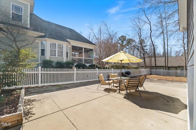 view of patio / terrace featuring fence private yard