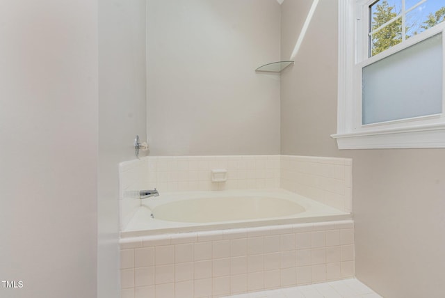 bathroom featuring a garden tub