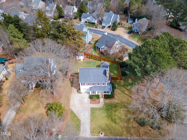 drone / aerial view with a residential view