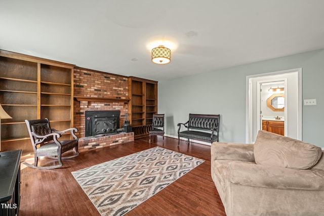 living area with wood finished floors