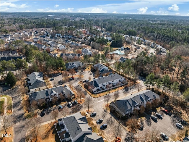 aerial view with a residential view