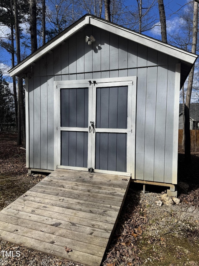 view of shed