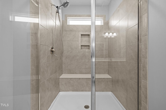 full bathroom with a stall shower