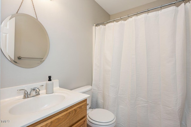 bathroom with toilet and vanity