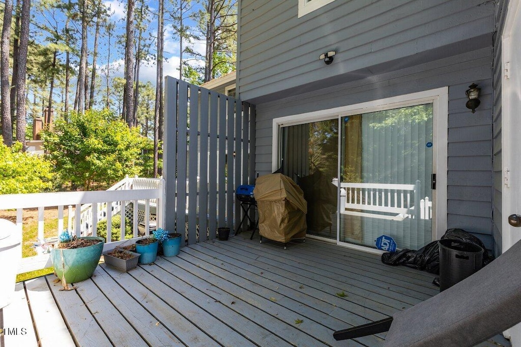 deck featuring area for grilling