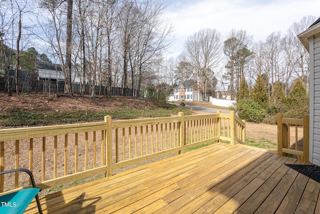 wooden terrace with fence