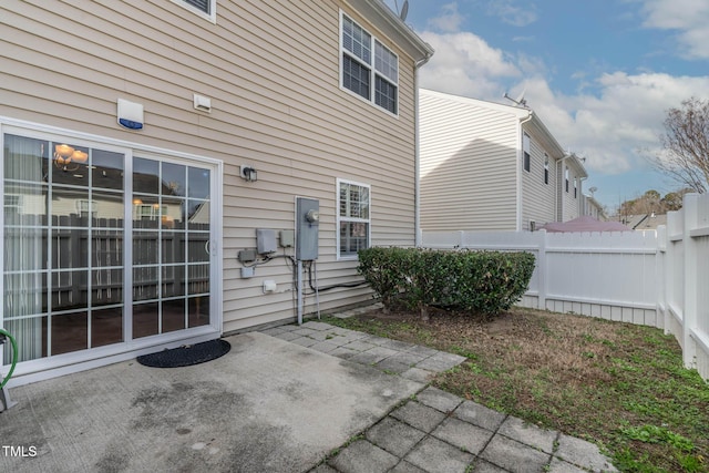 view of patio / terrace with fence