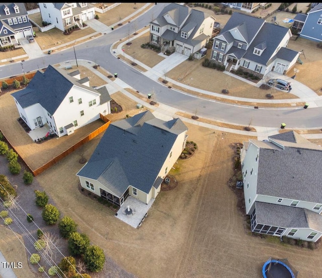 bird's eye view with a residential view