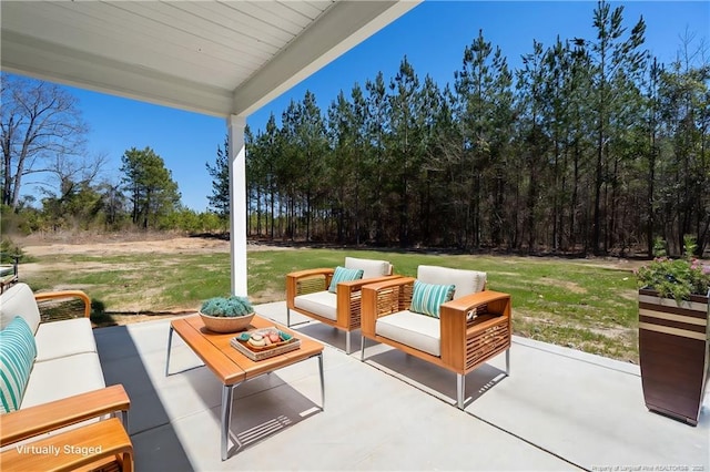 view of patio with an outdoor hangout area