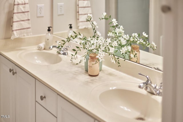 bathroom featuring double vanity and a sink