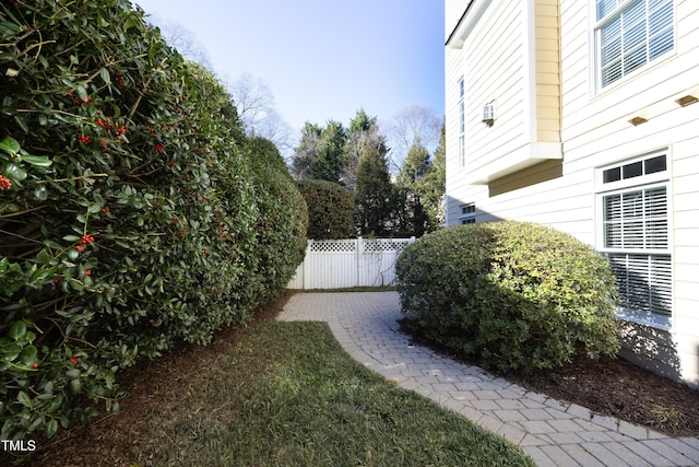 view of yard featuring fence