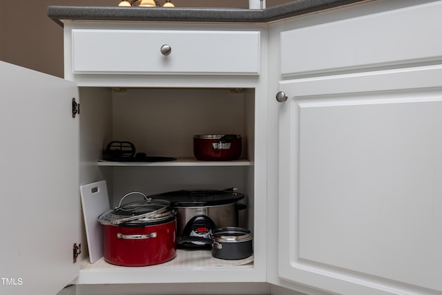 room details with white cabinetry