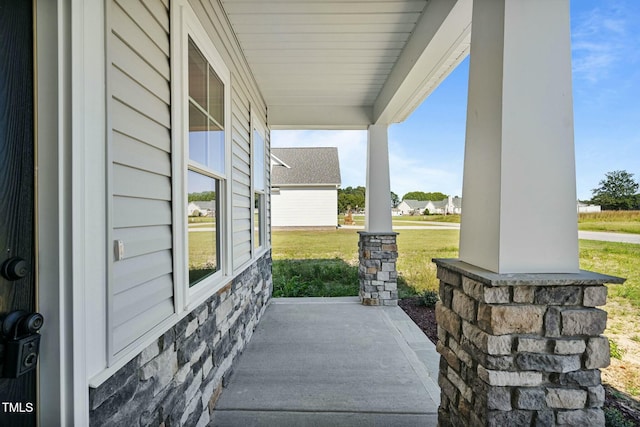 view of patio with a porch