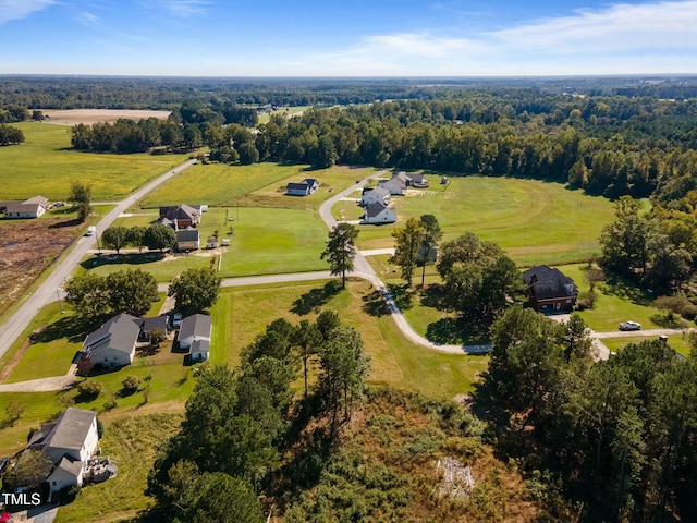 aerial view with a rural view