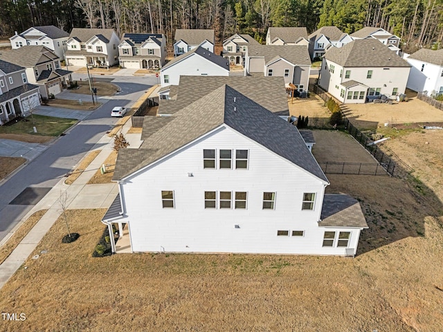 drone / aerial view with a residential view