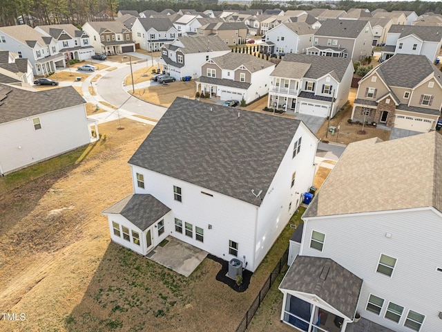 aerial view with a residential view