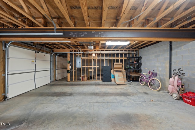 garage with electric panel