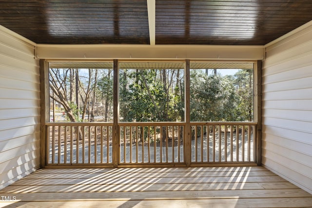 view of unfurnished sunroom