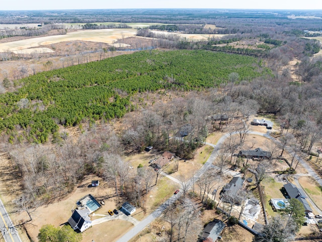 bird's eye view featuring a rural view