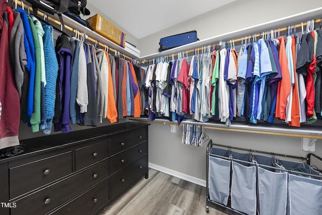 spacious closet with wood finished floors