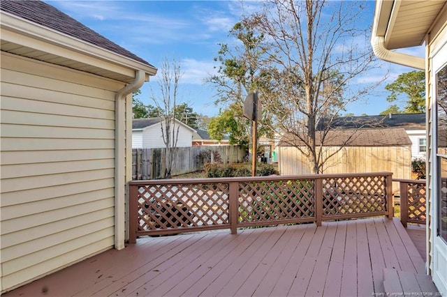 deck featuring fence