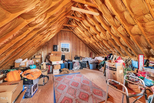 view of unfinished attic