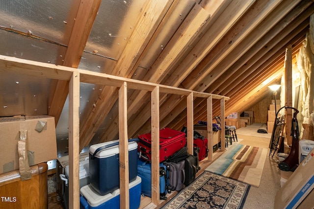 view of unfinished attic