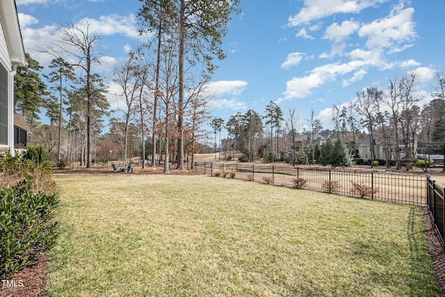 view of yard with fence